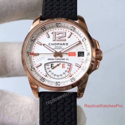 Swiss Chopard Gran Turismo XL Replica Power Reserve Rose Gold Rubber